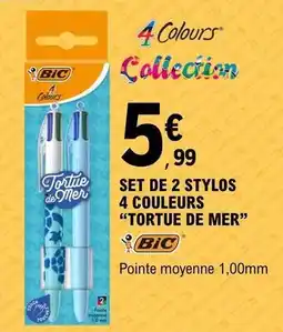 E.Leclerc Bic - set de 2 stylos 4 couleurs offre