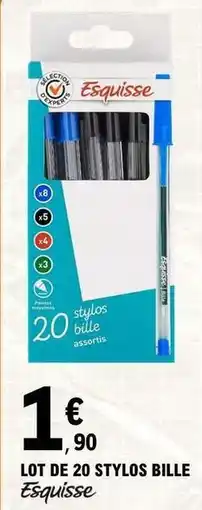 E.Leclerc Esquisse - lot de 20 stylos bille offre