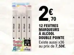E.Leclerc 12 feutres marqueurs a alcool double pointe offre