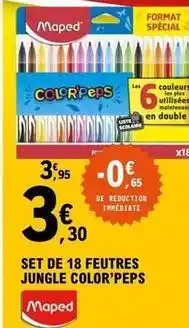 E.Leclerc Maped - set de 18 feutres jungle color'peps offre