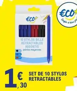 E.Leclerc Bien - set de 10 stylos retractables offre