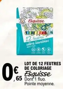 E.Leclerc Esquisse - lot de 12 feutres de coloriage offre