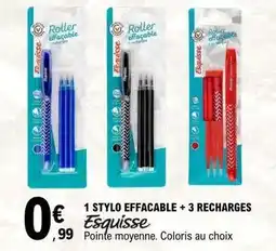 E.Leclerc Esquisse - 1 stylo effacable + 3 recharges offre