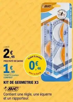 E.Leclerc Bic - kit de geometrie x3 offre