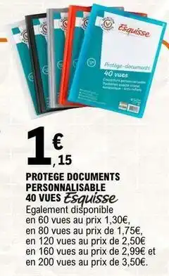 E.Leclerc Esquisse - protege documents personnalisable 40 vues offre