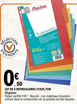 E.Leclerc Esquisse - lot de 6 intercalaires 21x29, 7cm offre