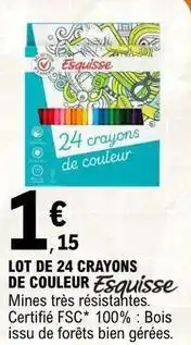E.Leclerc Esquisse - lot de 24 crayons de couleur offre