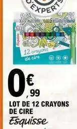 E.Leclerc Esquisse - lot de 12 crayons de cire offre