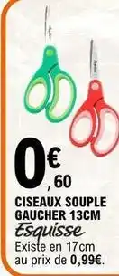 E.Leclerc Esquisse - ciseaux souple gaucher 13cm offre