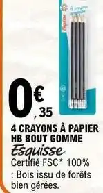 E.Leclerc Esquisse - 4 crayons à papier hb offre