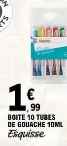 E.Leclerc Esquisse - boite 10 tubes de gouache 10ml offre