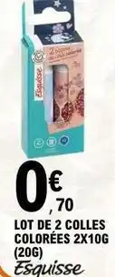 E.Leclerc Esquisse - lot de 2 colles colorées 2x10g offre