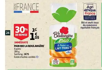 Auchan Direct Pain Bio La Boulangère offre