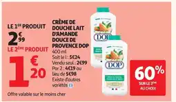 Auchan DOP Crème de douche lait d'amande douce de provence offre