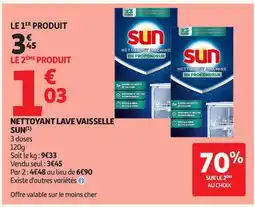 Auchan SUN Nettoyant lave vaisselle offre