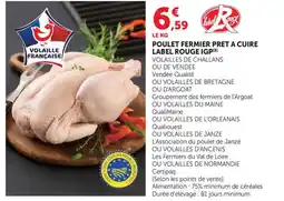 U Express Poulet fermier pret a cuire label rouge igp offre