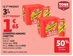 Auchan SCHWEPPES Agrumes canettes offre