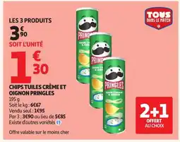 Auchan PRINGLES Chips tuiles crème et oignon offre