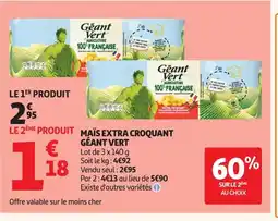 Auchan GÉANT VERT Maïs extra croquant offre