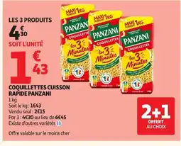 Auchan PANZANI Coquillettes cuisson rapide offre