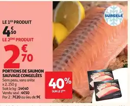 Auchan Portions de saumon sauvage congelées offre
