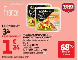 Auchan SODEBO Pasta salade poulet rôti comté aop offre