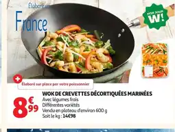 Auchan Wok de crevettes décortiquées marinées offre