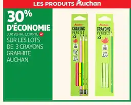 Auchan AUCHAN Sur les lots de 3 crayons graphite offre