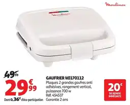 Auchan MOULINEX Gaufrier wj170112 offre
