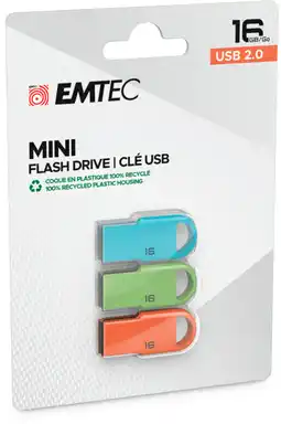 Auchan Emtec pack de 3 cles usb 2.0 d250 16gb offre