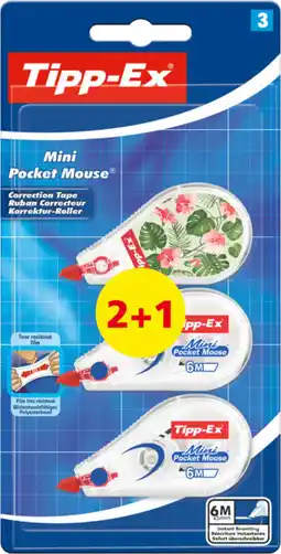Auchan Bic lot 2+1 souris correctrice minipocket tipp ex offre