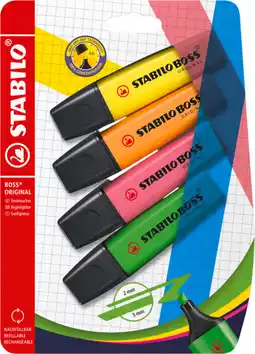 Auchan Stabilo lot de 4 surligneurs stabilo offre