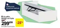 Conforama Lit coffre 90x200 cm clyde offre