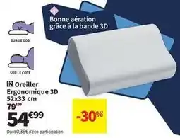 Conforama Oreiller ergonomique 3d 52x33 cm offre