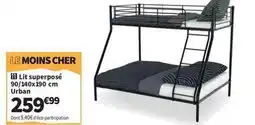 Conforama Lit superposé 90/140x190 cm urban offre