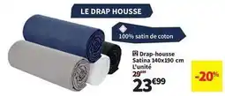 Conforama Drap-housse satina 140x190 cm offre