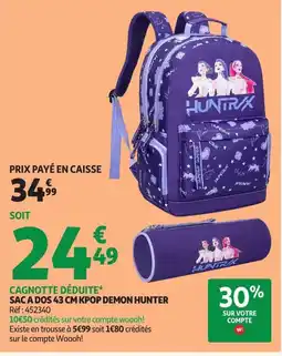 Auchan Sac a dos kpop demon hunter offre