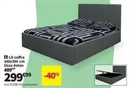 Conforama Lit coffre 140x190 cm tissu aston offre