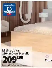 Conforama Lit adulte 160x200 cm mosaik offre