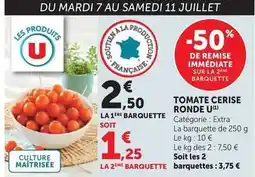 Hyper U U - tomate cerise ronde offre