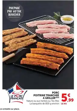 Hyper U Porc poitrine tranchee a griller offre
