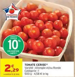 Intermarché Tomate cerise offre