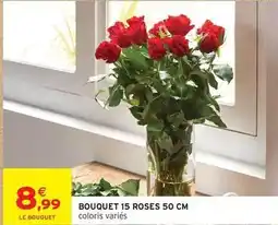 Intermarché Bouquet 15 roses 50 cm offre