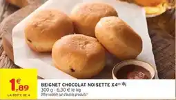 Intermarché Beignet chocolat noisette x4 offre