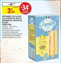 Intermarché Signal - bâtonnet de glace au citron de sicile enrobage chocolat blanc offre
