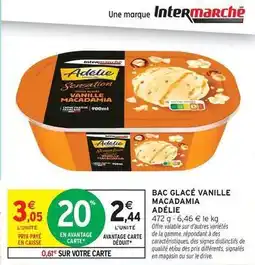Intermarché Adélie - bac glacé vanille macadamia offre
