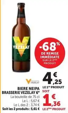 Maximarché Biere brasserie vezelay 60° offre