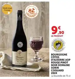 Maximarché Bourgogne côtes d'auxerre aop rouge pinot noir domaine coquard 2024 offre