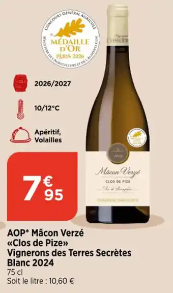 Vignerons des Terres Secrètes Mâcon Verzé