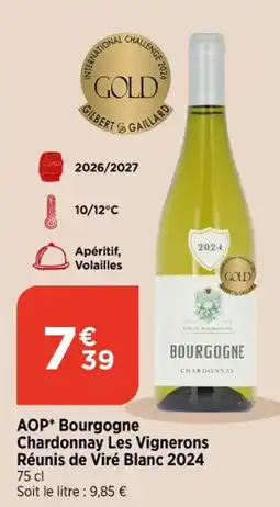 Bi1 Les Vignerons Bourgogne Chardonnay offre
